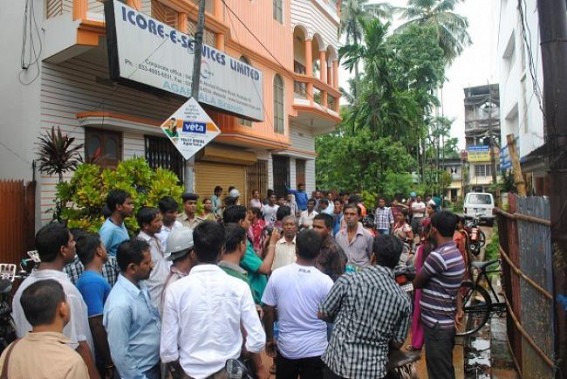 Depositors of Basil International Chit fund attacks the family member of a Chit agent at Belonia 
